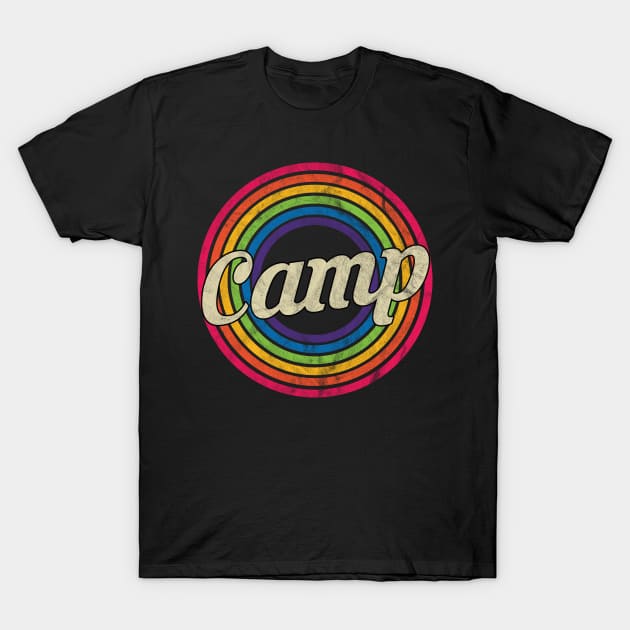 Camp - Retro Rainbow Faded-Style T-Shirt by MaydenArt